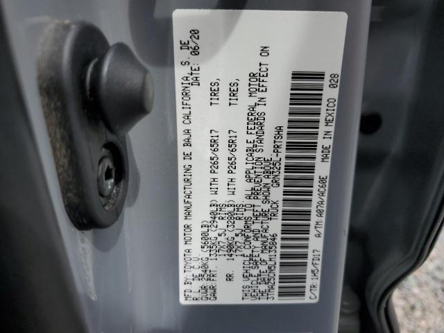3TMAZ5CN5LM135846 - 2020 TOYOTA TACOMA DOUBLE CAB GRAY photo 13