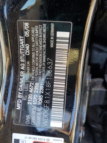 WDDGF81X18F186637 - 2008 MERCEDES-BENZ C 300 4MATIC BLACK photo 12