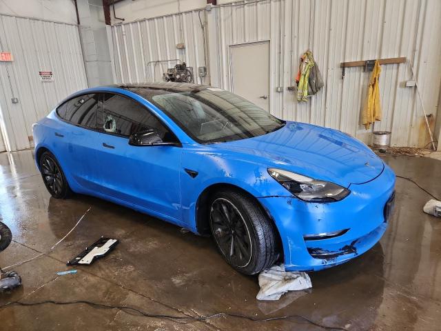 5YJ3E1EA2NF189250 - 2022 TESLA MODEL 3 BLUE photo 4