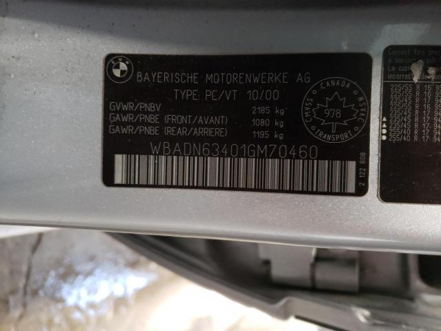 WBADN63401GM70460 - 2001 BMW 540 I AUTOMATIC SILVER photo 12