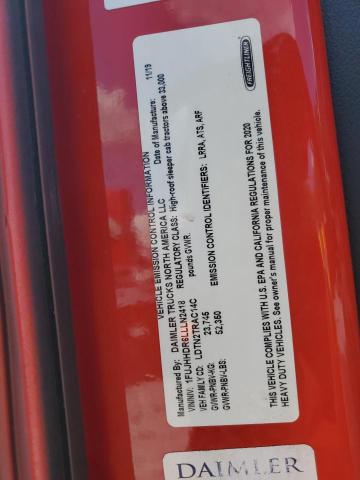 1FUJHHDR6LLLN2418 - 2020 FREIGHTLINER CASCADIA 1 红色 照片 10