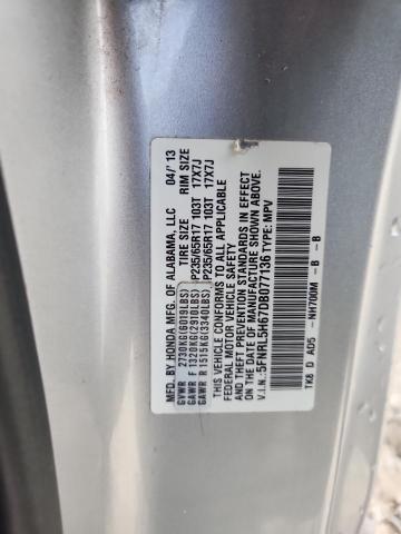5FNRL5H67DB077136 - 2013 HONDA ODYSSEY EXL 银色 照片 13