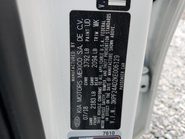 3KPF24AD2KE006129 - 2019 KIA FORTE FE Ağ foto 13