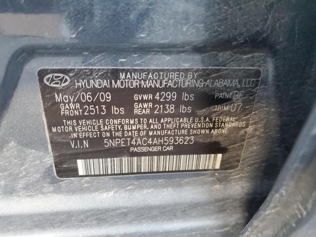 5NPET4AC4AH593623 - 2010 HYUNDAI SONATA GLS BLUE photo 12