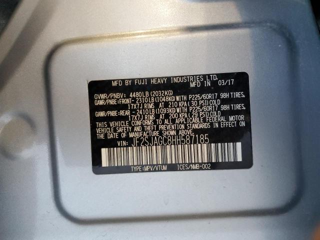JF2SJAGC8HH587185 - 2017 SUBARU FORESTER 2.5I PREMIUM SILVER photo 14