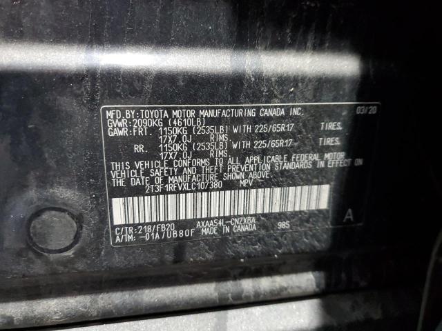 2T3F1RFVXLC107380 - 2020 TOYOTA RAV4 LE BLACK photo 14