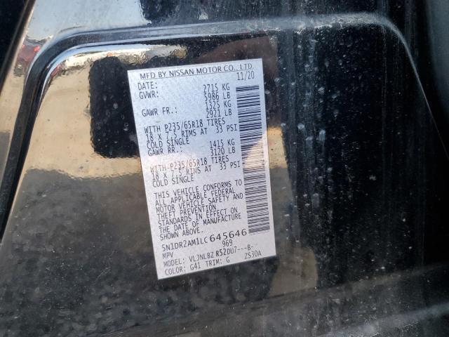 5N1DR2AM1LC645646 - 2020 NISSAN PATHFINDER S 黑色 照片 13