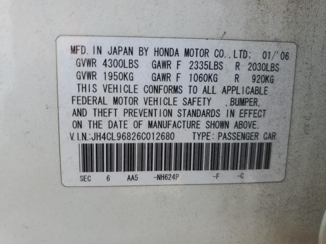 JH4CL96826C012680 - 2006 ACURA TSX 白色 照片 12
