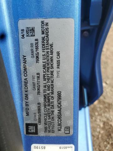 KL8CD6SA4JC479980 - 2018 CHEVROLET SPARK 1LT 蓝色 照片 12