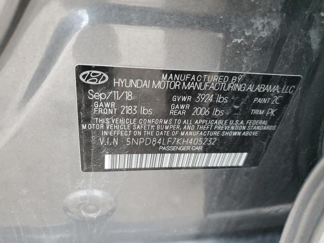 5NPD84LF7KH405232 - 2019 HYUNDAI ELANTRA SEL GRAY photo 13