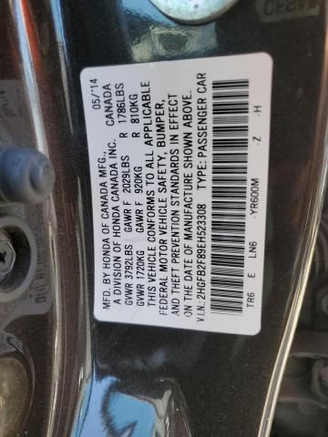 2HGFB2F89EH523308 - 2014 HONDA CIVIC EX BROWN photo 12