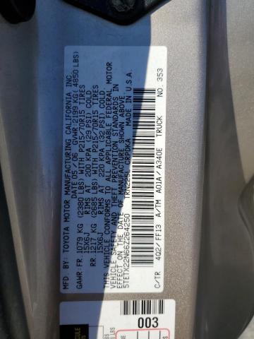 5TETX22N66Z264250 - 2006 TOYOTA TACOMA ACCESS CAB Бежевый фото 12