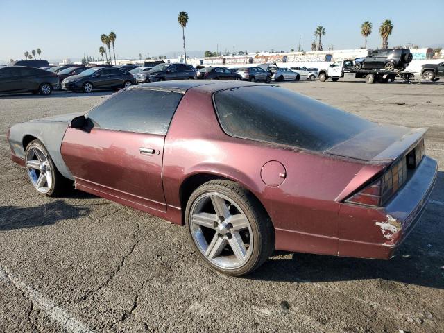 1G1FP21F2HL116209 - 1987 CHEVROLET CAMARO BURGUNDY photo 2