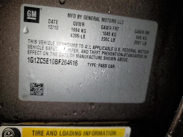 1G1ZC5E10BF264616 - 2011 CHEVROLET MALIBU 1LT 米色 照片 12