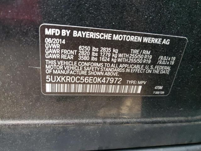 5UXKR0C56E0K47972 - 2014 BMW X5 XDRIVE35I BLACK photo 13