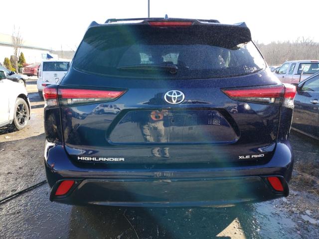 5TDHZRBH5NS173274 - 2022 TOYOTA HIGHLANDER XLE BLUE photo 6