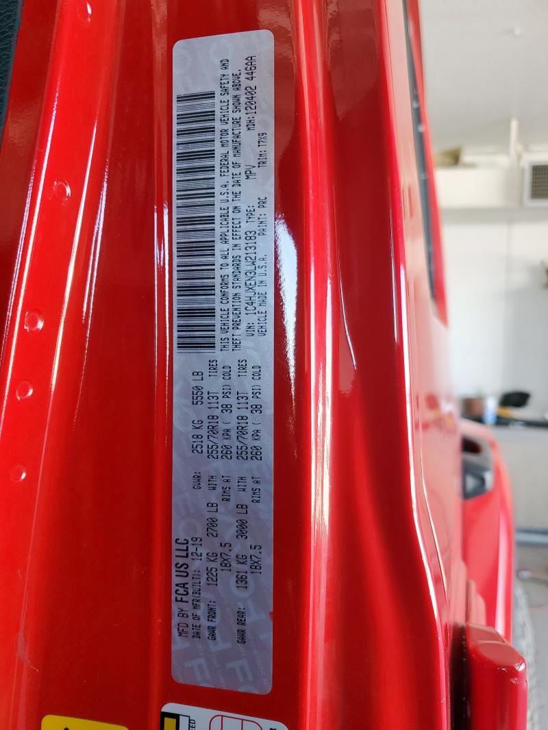 1C4HJXEN3LW213183 - 2020 JEEP WRANGLER UNLIMITED SAHARA RED photo 13