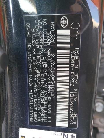 JTNKHMBX0M1096713 - 2021 TOYOTA C-HR XLE 黑色 照片 12