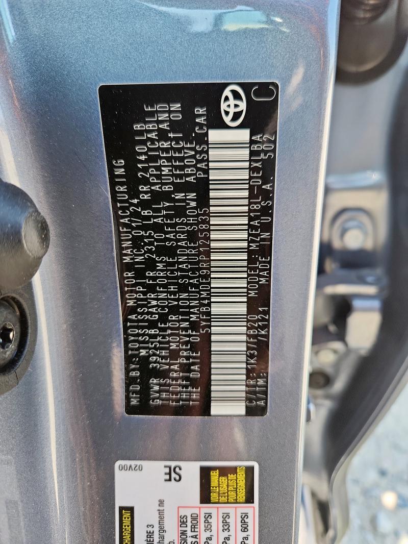 5YFB4MDE9RP125835 - 2024 TOYOTA COROLLA LE Niebieski zdjęcie 13