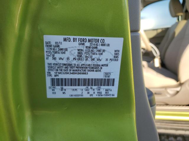 1FMCU5K34BKB69883 - 2011 FORD ESCAPE HYBRID GREEN photo 12