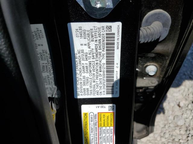 2HGFE2F50SH512710 - 2025 HONDA CIVIC SPORT BLACK photo 12