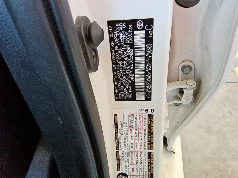 JTNB11HK4J3002850 - 2018 TOYOTA CAMRY L 白色 照片 12