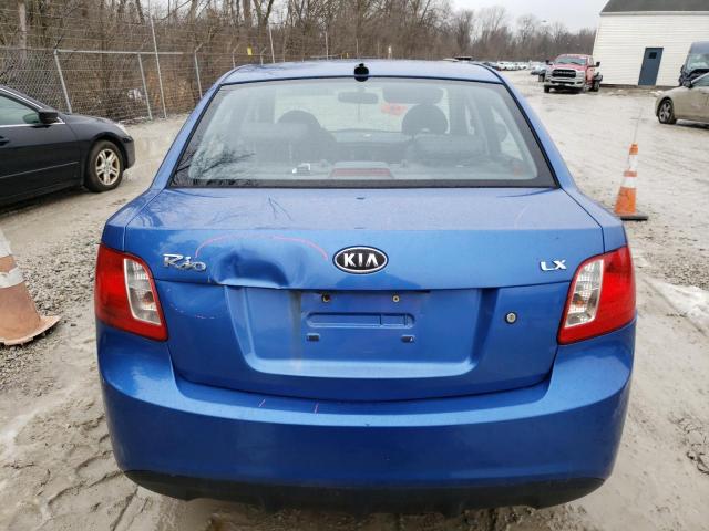 KNADH4A36A6679052 - 2010 KIA RIO LX BLUE photo 6