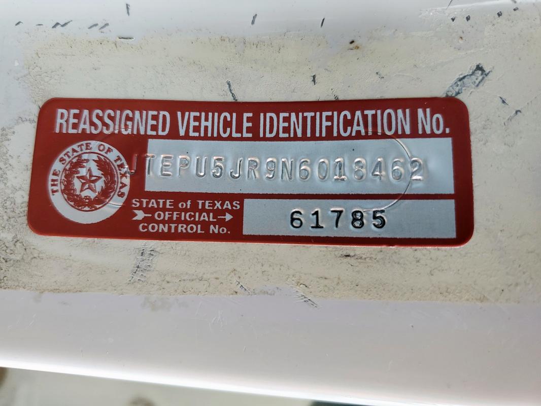 JTEPU5JR9N6018462 - 2022 TOYOTA 4RUNNER SR5/SR5 PREMIUM Biały zdjęcie 14