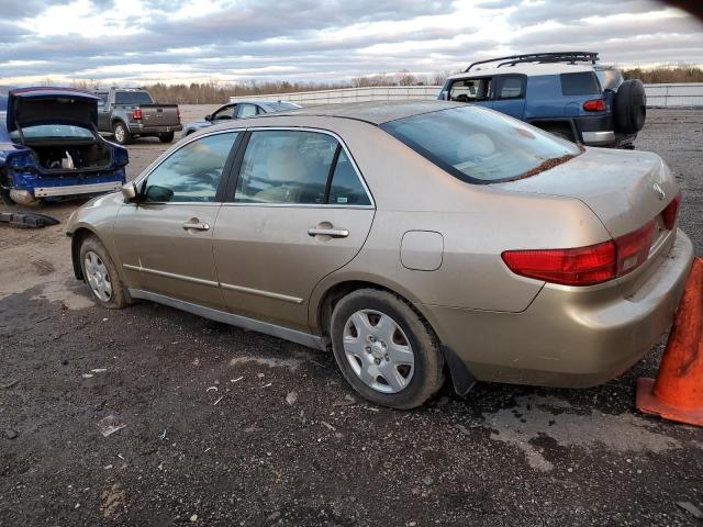 1HGCM56495A079826 - 2005 HONDA ACCORD LX TAN photo 2