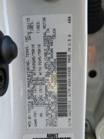 5TFJX4GN1FX043951 - 2015 TOYOTA TACOMA DOUBLE CAB PRERUNNER WHITE photo 13