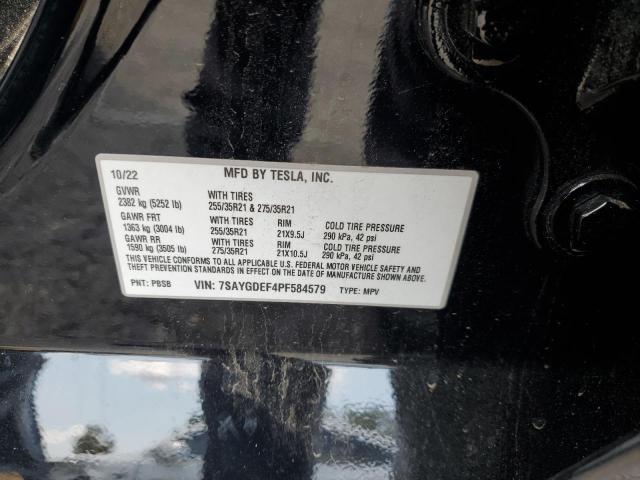 7SAYGDEF4PF584579 - 2023 TESLA MODEL Y Noir photo 13