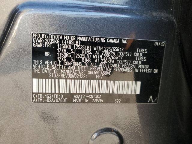 2T3ZFREV9DW021221 - 2013 TOYOTA RAV4 LE SILVER photo 14