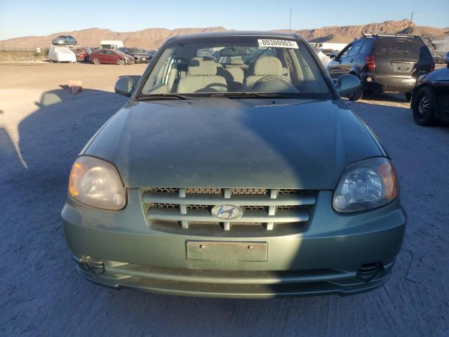 KMHCG35C25U335463 - 2005 HYUNDAI ACCENT GS GREEN photo 5