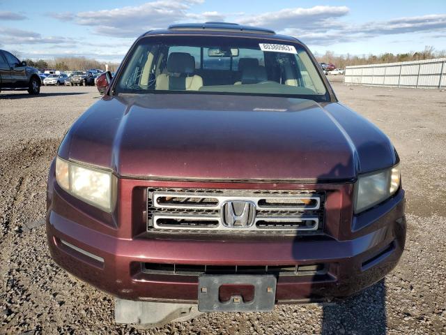 2HJYK16508H537881 - 2008 HONDA RIDGELINE RTL BURGUNDY photo 5