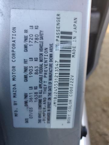 JM1BJ245531213547 - 2003 MAZDA PROTEGE PR5 银色 照片 12