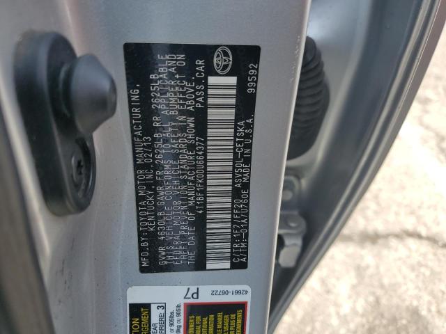 4T1BF1FK0DU664377 - 2013 TOYOTA CAMRY L SILVER photo 13