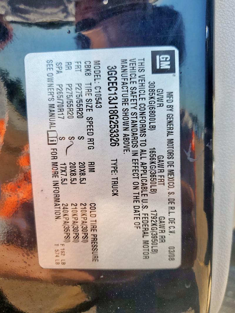 3GCEC13J18G253326 - 2008 CHEVROLET SILVERADO C1500 BLACK photo 12