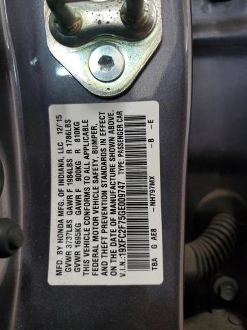 19XFC2F75GE009747 - 2016 HONDA CIVIC EX GRAY photo 12