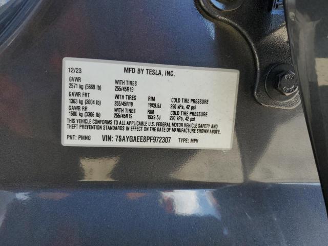 7SAYGAEE8PF972307 - 2023 TESLA MODEL Y 灰色 照片 12