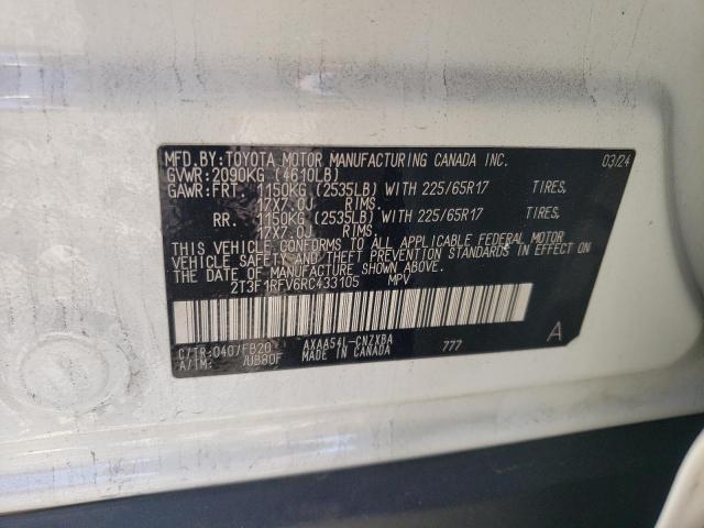 2T3F1RFV6RC433105 - 2024 TOYOTA RAV4 LE 白色 照片 13