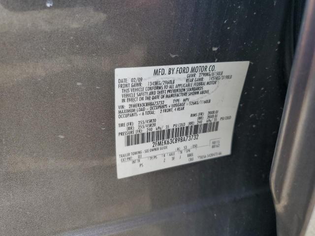 2FMEK63C89BA73732 - 2009 FORD FLEX LIMITED ნაცრისფერი ფოტო 13