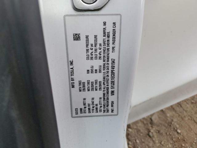 5YJ3E1EC0PF491947 - 2023 TESLA MODEL 3 WHITE photo 12