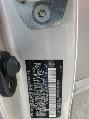 4T1BE32K74U858019 - 2004 TOYOTA CAMRY LE GRAY photo 12