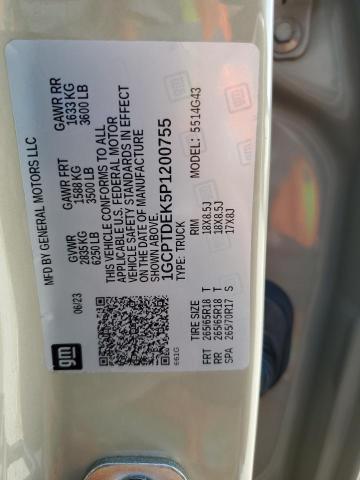 1GCPTDEK5P1200755 - 2023 CHEVROLET COLORADO Z71 CREAM photo 12