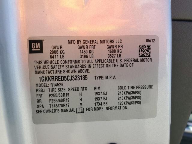 1GKKRRED5CJ323185 - 2012 GMC ACADIA SLT-1 SILVER photo 13