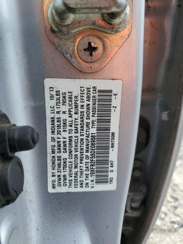 19XFB2F55DE089581 - 2013 HONDA CIVIC LX SILVER photo 12
