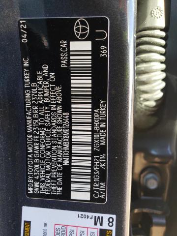 NMTKHMBX8MR126448 - 2021 TOYOTA C-HR XLE GRAY photo 13