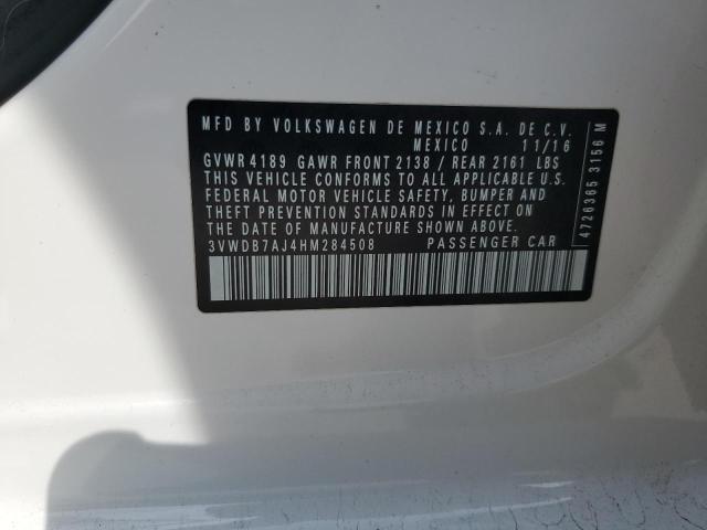 3VWDB7AJ4HM284508 - 2017 VOLKSWAGEN JETTA SE WHITE photo 12