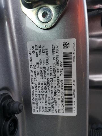 2HKRW2H87LH685228 - 2020 HONDA CR-V EXL SILVER photo 13