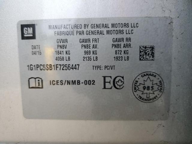 1G1PC5SB1F7256447 - 2015 CHEVROLET CRUZE LT SILVER photo 13